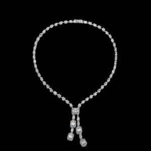 White Gold Plated Cubic Zirconia Necklace